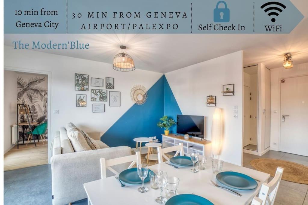 Apartmán Modern'Blue - Gare Annemasse A 3Min-Geneve Acces Direct Exteriér fotografie